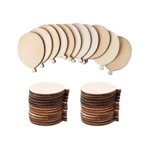 Creaides 50 piezas mini globos de madera DIY recortes de