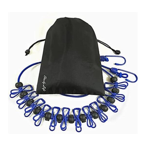 Tendedero elástico ajustable con clips y bolas de