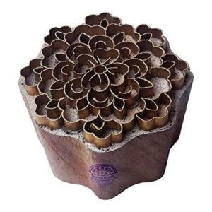 Popular bloque de madera latón diseños florales arcilla_1