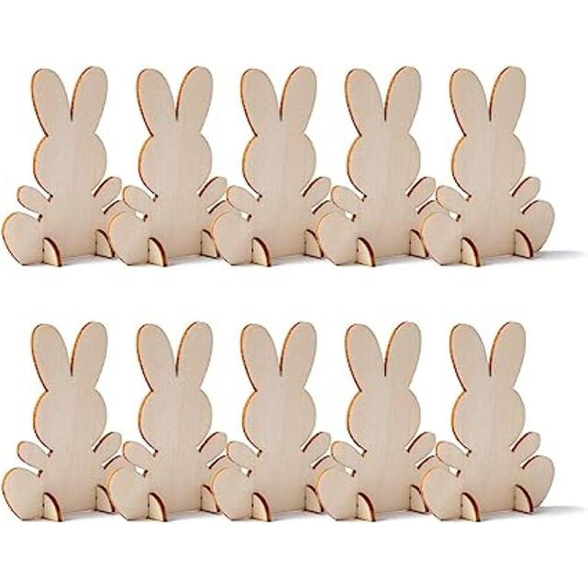 Conejito de Pascua de madera sin terminar diseño de