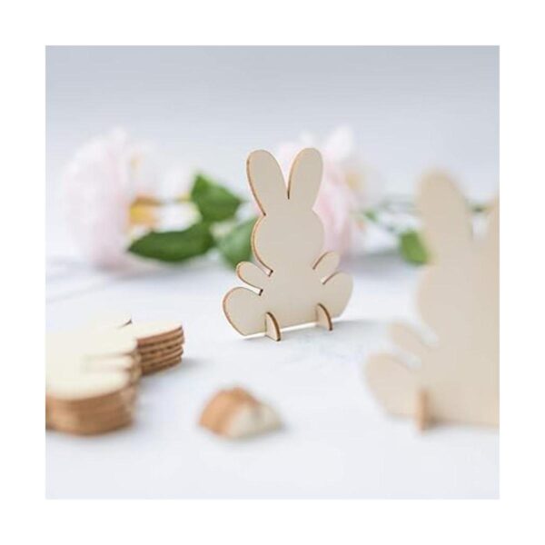 Conejito de Pascua de madera sin terminar diseño de