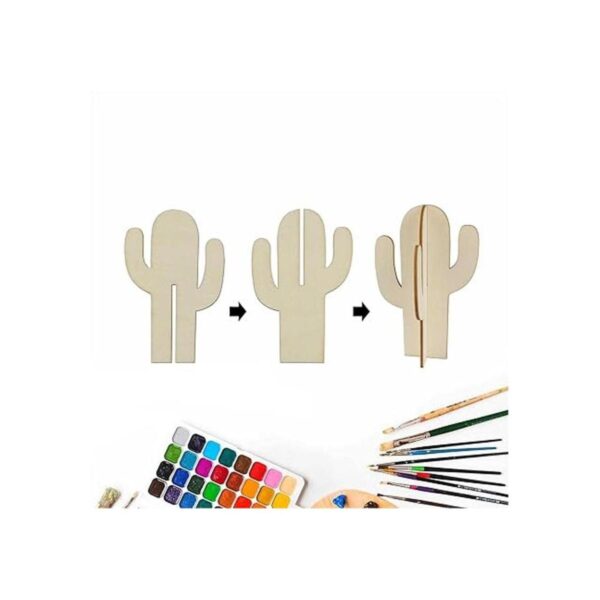 Creaides Adornos de madera de cactus para manualidades_3