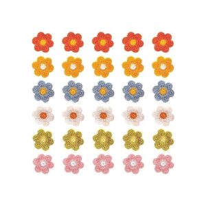 Nifocc Parches para coser con flores de ganchillo