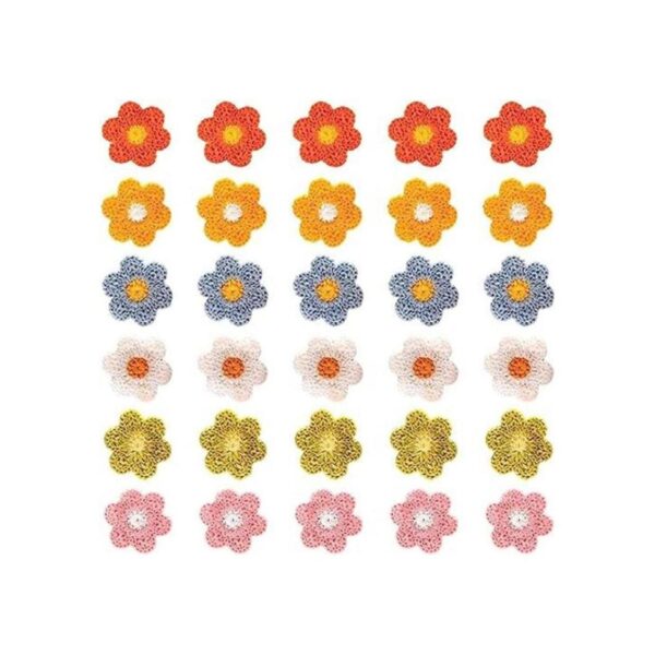 Nifocc Parches para coser con flores de ganchillo