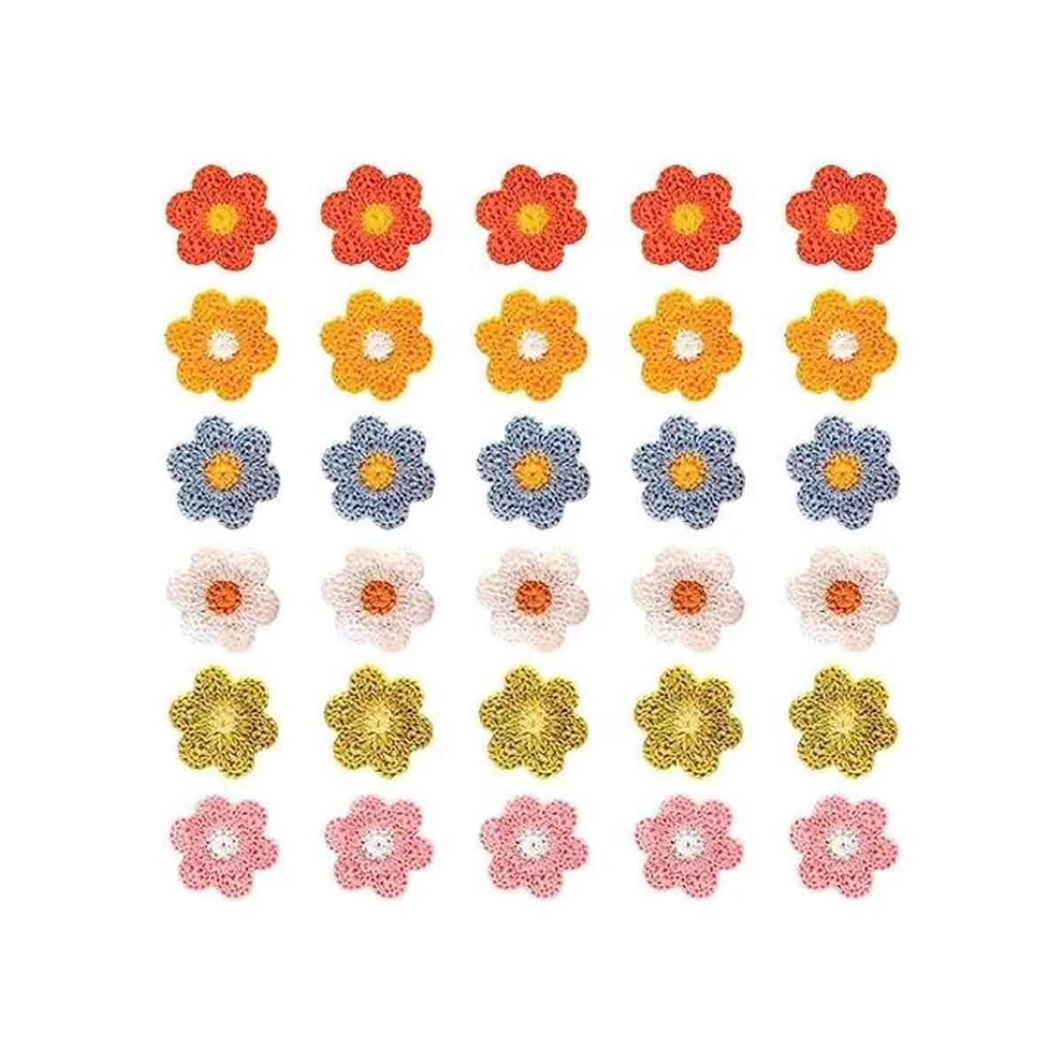 Nifocc Parches para coser con flores de ganchillo