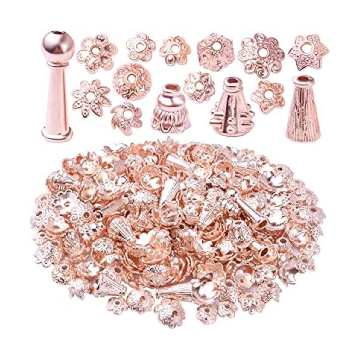 3.53 oz de oro rosa con estilos mixtos tapas de cuentas