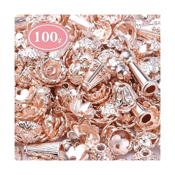 3.53 oz de oro rosa con estilos mixtos tapas de cuentas