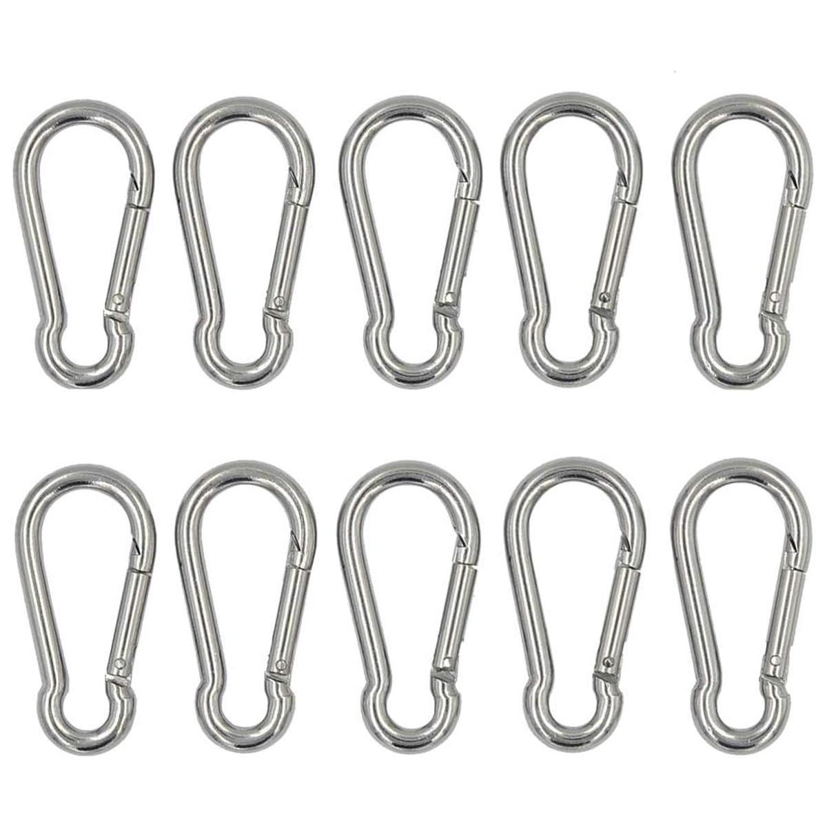 DGOL 10pcs 304 acero inoxidable mosquetón mosquetón