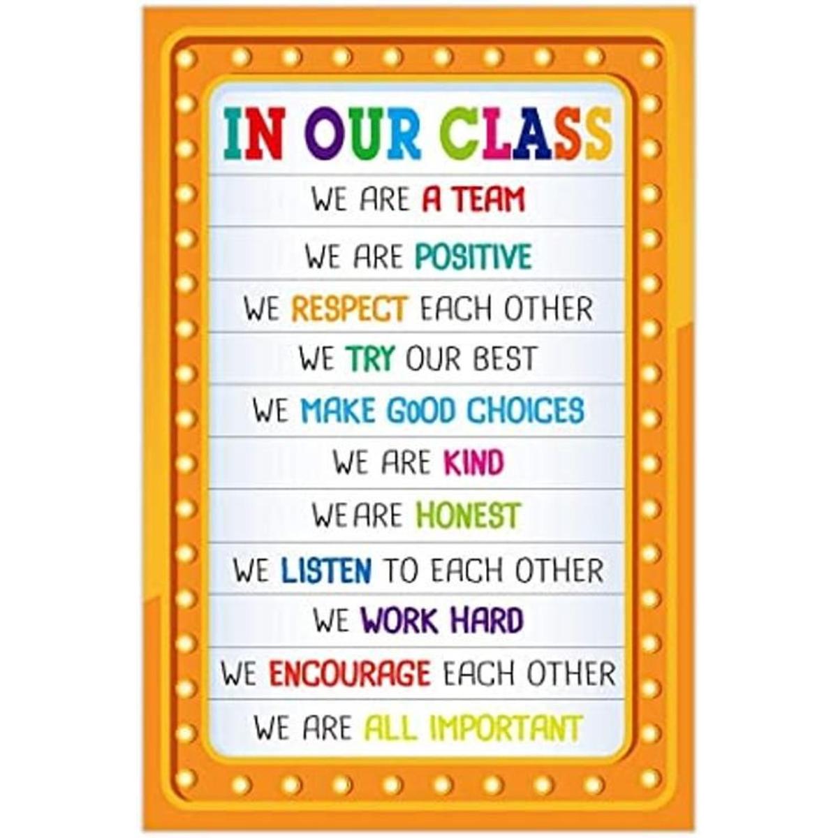 FaCraft Póster de reglas de aula póster motivacional de