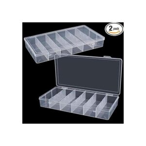 Paquete de 2 cajas de almacenamiento de plástico