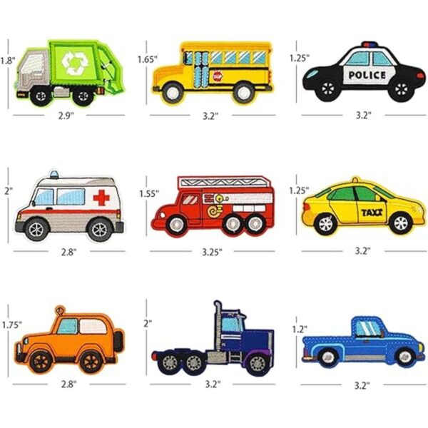 Juego de 9 parches para planchar y coser para automóviles