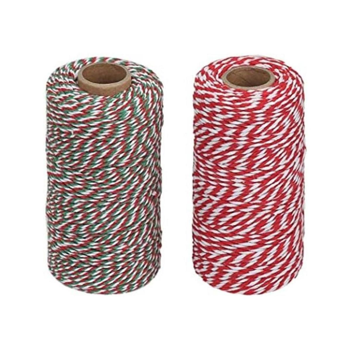 Tenn Well 2 Rollo de Navidad cordón de algodón 656 pies 2