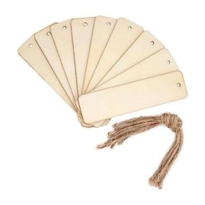 JANOU Manualidades rectangulares de madera DIY etiquetas