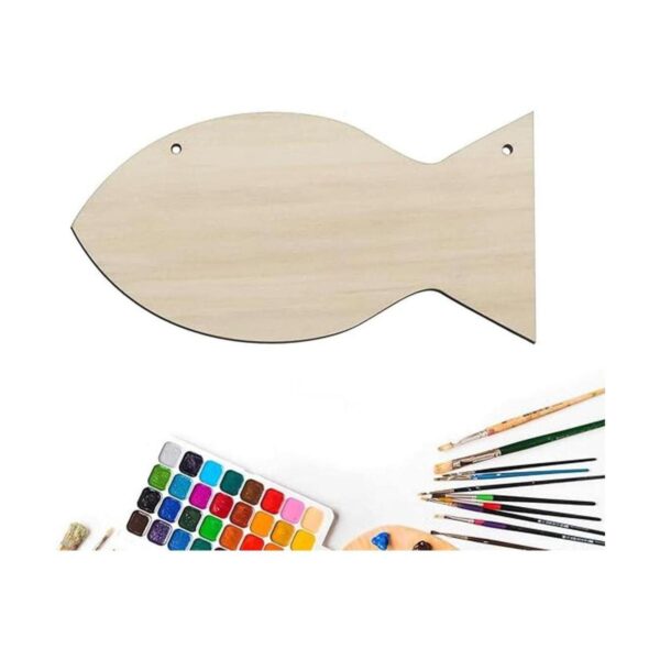 Creaides Adornos de madera con forma de pescado para