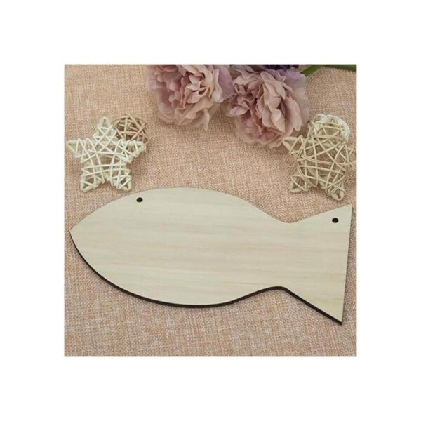 Creaides Adornos de madera con forma de pescado para