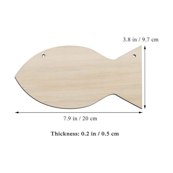 Creaides Adornos de madera con forma de pescado para