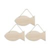 Creaides Adornos de madera con forma de pescado para