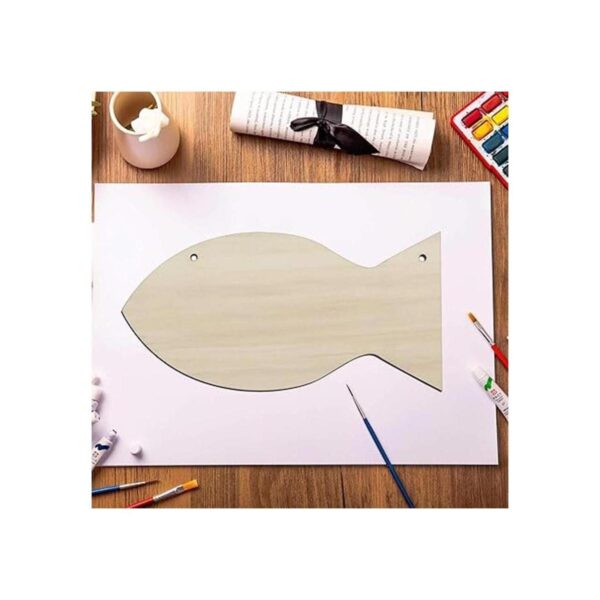 Creaides Adornos de madera con forma de pescado para