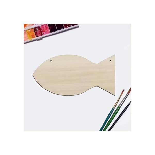 Creaides Adornos de madera con forma de pescado para