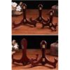 Onwon Soporte de exhibición plegable con acabado de caoba_4