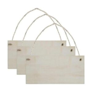 JANOU 3 letreros de madera sin terminar rectangulares para