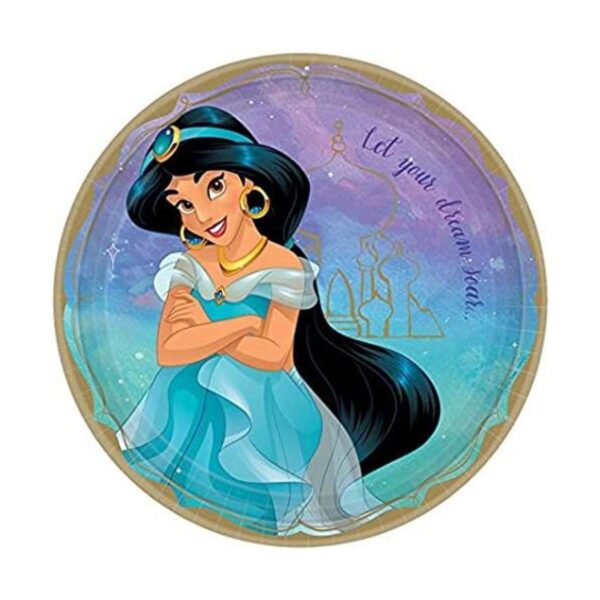 Disney Princess Jasmine Platos de papel redondos de 9_1