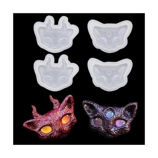 4 unidsset pequeño gato resina de silicona epoxi moldes