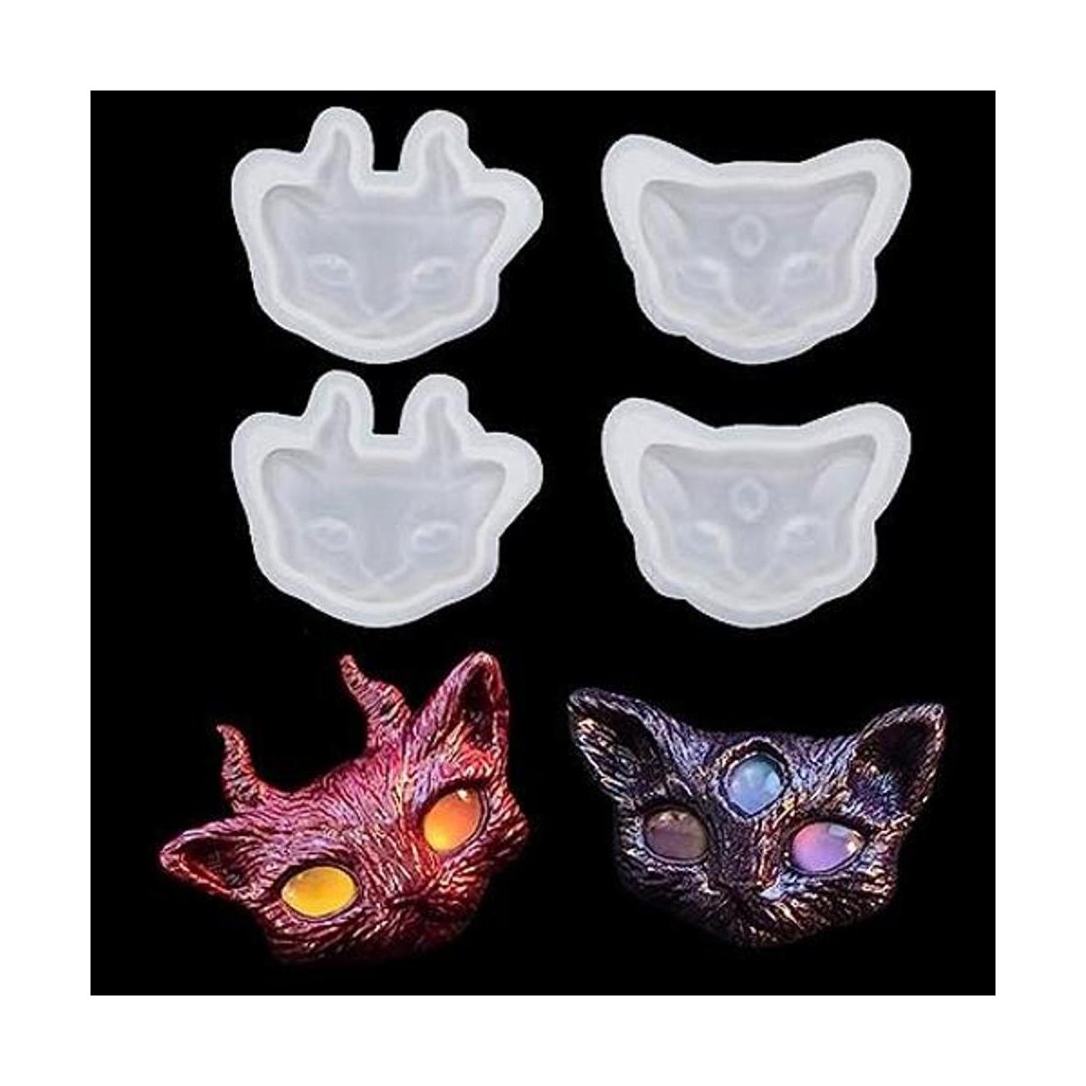 4 unidsset pequeño gato resina de silicona epoxi moldes