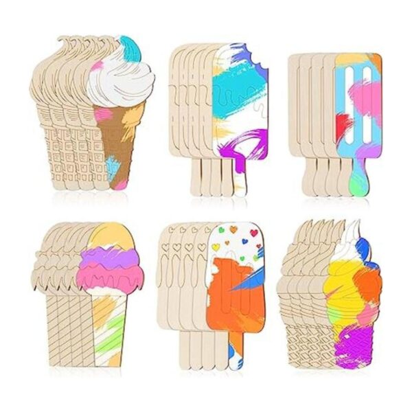 Recortes de madera de helado sin terminar recortes de