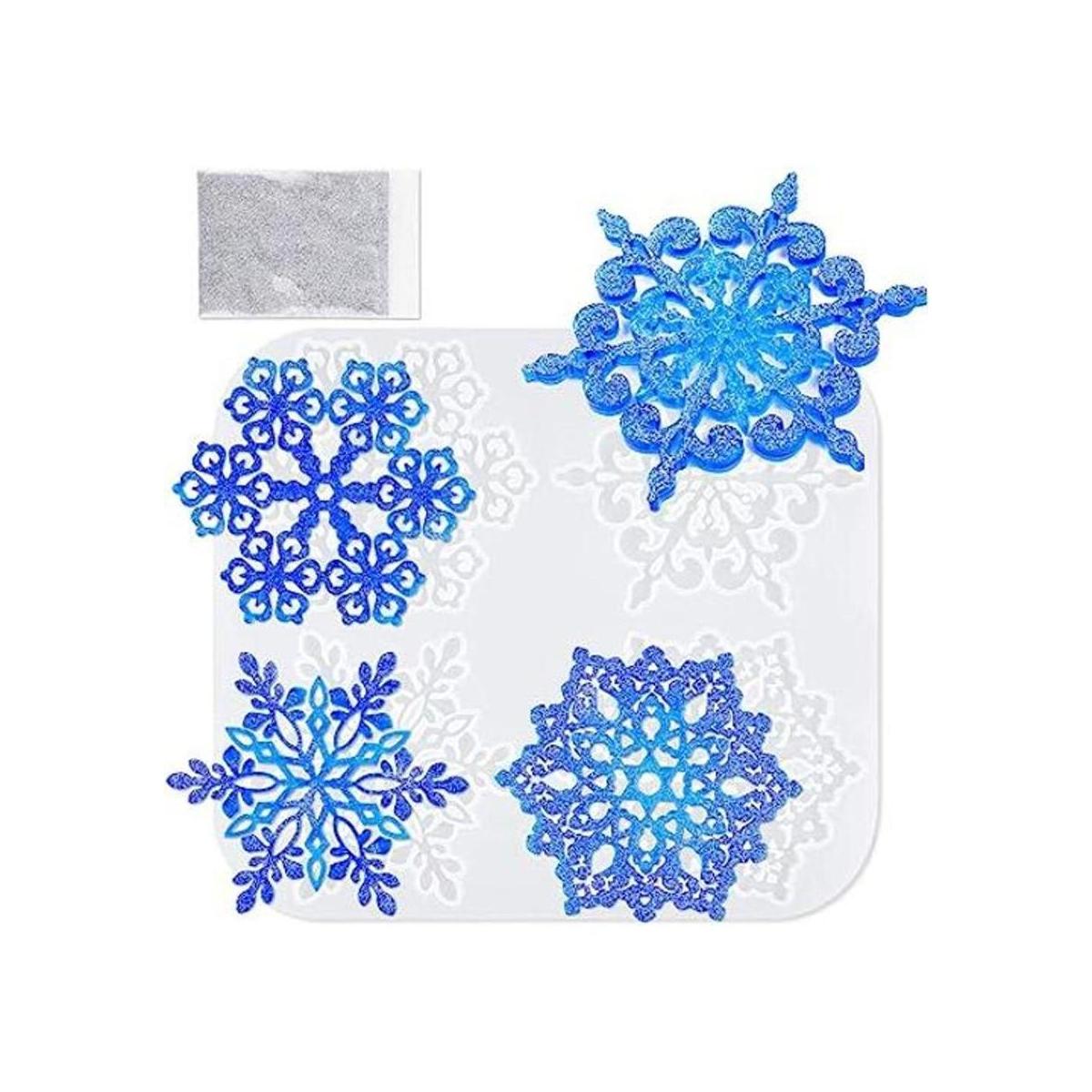 NiArt Moldes para posavasos con diseño de copo de nieve