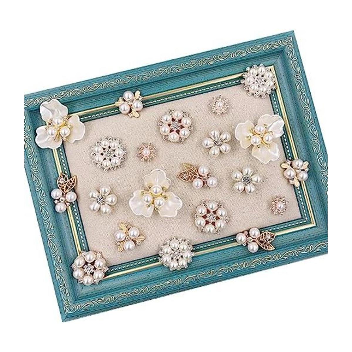 Adornos de perlas 21 piezas de diamantes de imitación con
