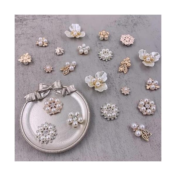 Adornos de perlas 21 piezas de diamantes de imitación con