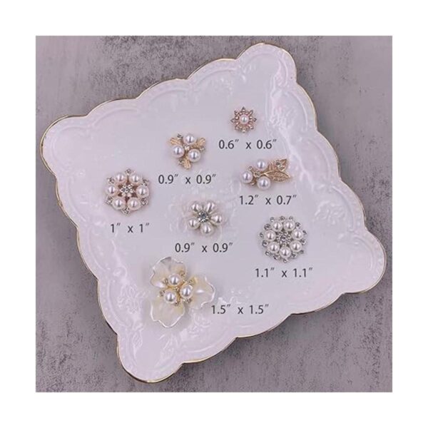 Adornos de perlas 21 piezas de diamantes de imitación con