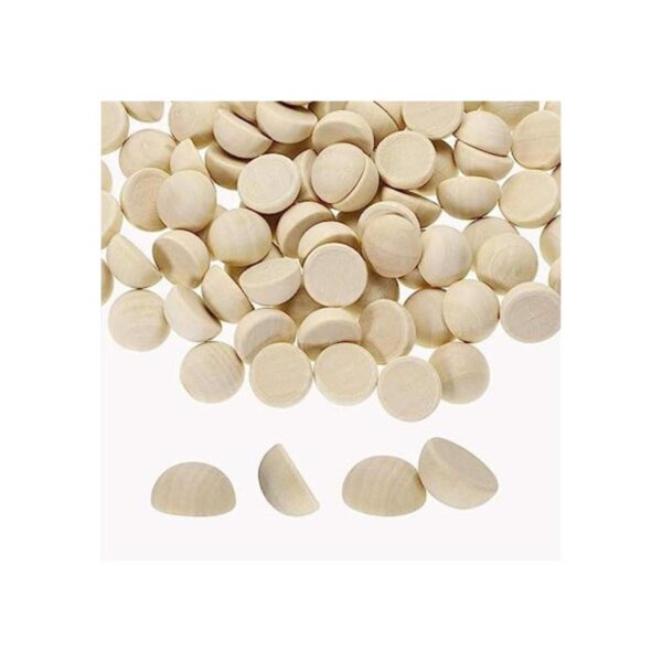 Shapenty Bolas de madera semicirredondas sin acabar_1