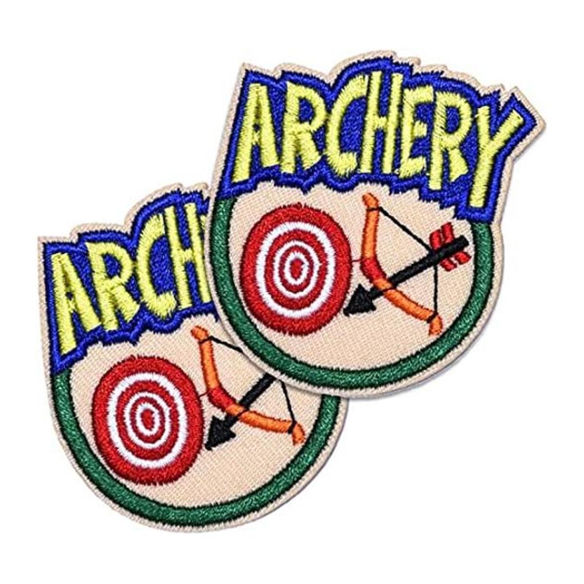 Paquete de 2 insignias bordadas de tiro con arco para