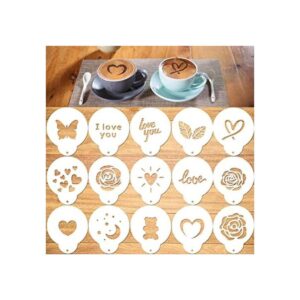 Konsait Plantilla de café 15 Piezas de Latte Art