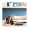 Tbestmax Qtips Contenedor de baño con tapas de madera