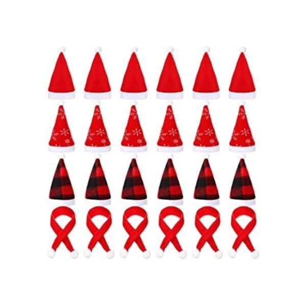SATINIOR 24 piezas de mini sombreros de Navidad bufanda_1