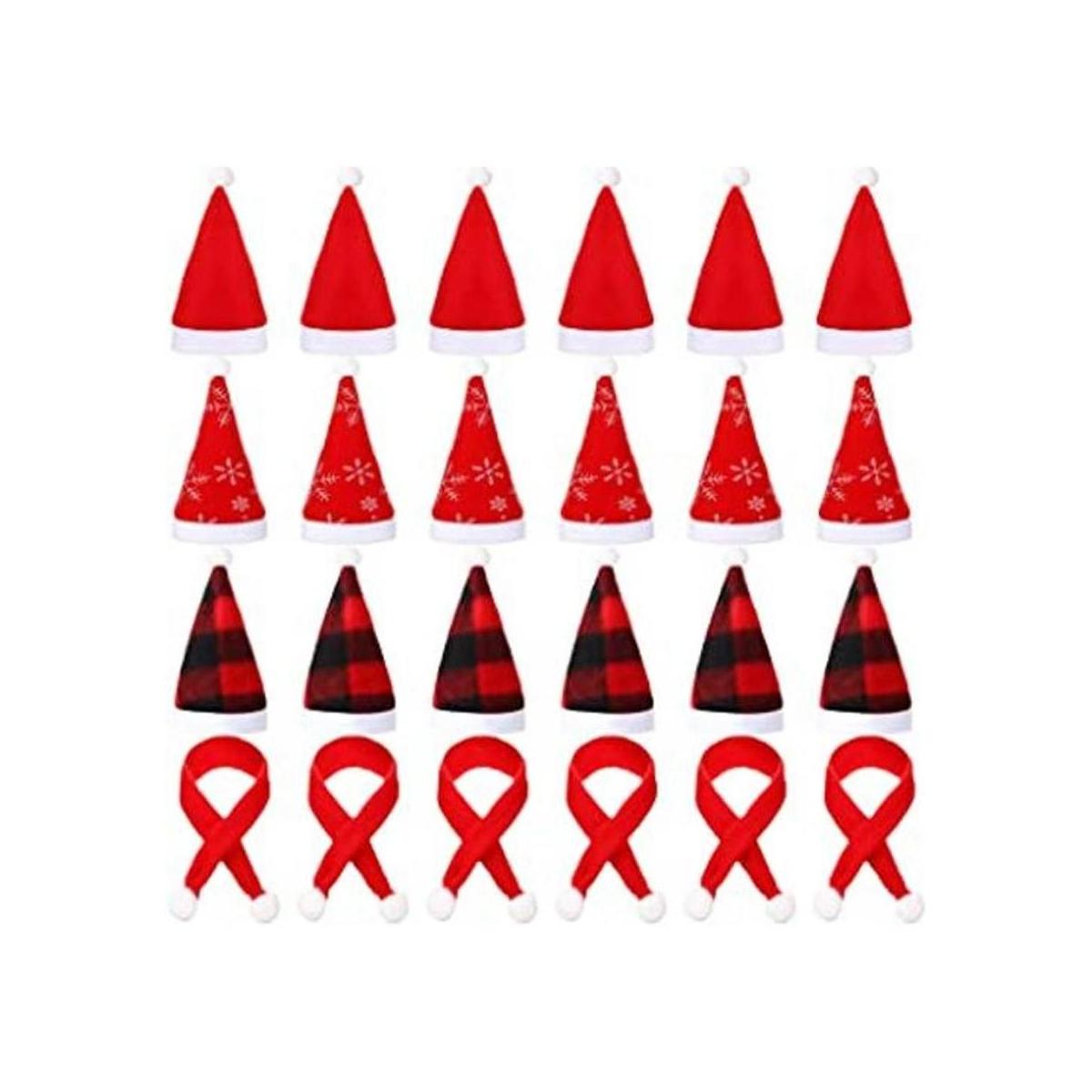 SATINIOR 24 piezas de mini sombreros de Navidad bufanda