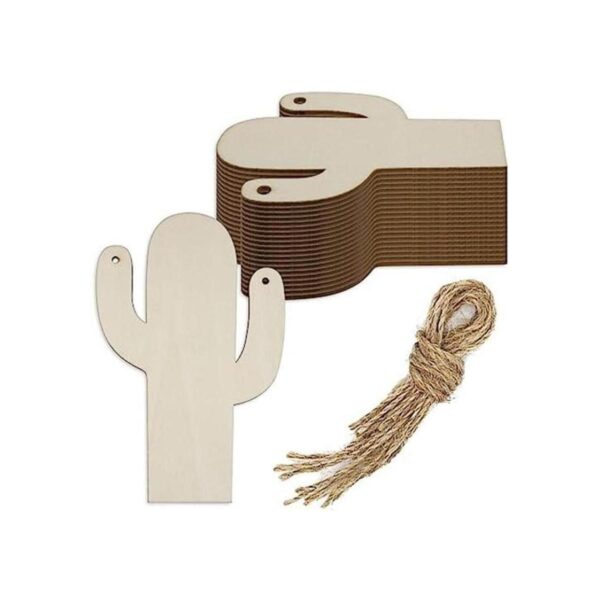 Creaides 20 piezas de madera de cactus DIY Recortes de