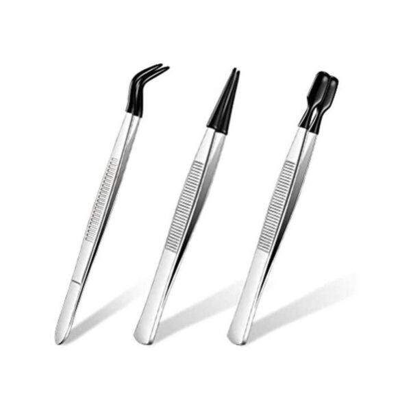 Juego de 3 pinzas con puntas de goma pinzas con