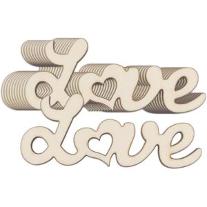 20 piezas de madera de amor para manualidades recortes de