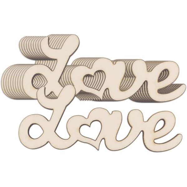 20 piezas de madera de amor para manualidades recortes de