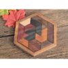 KINGOU Rompecabezas hexagonal de Tangram de madera para_6