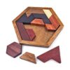 KINGOU Rompecabezas hexagonal de Tangram de madera para_1