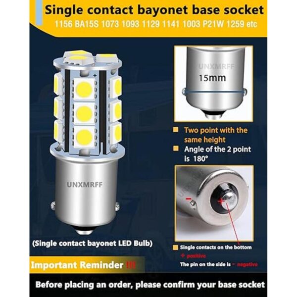UNXMRFF Bombilla LED 1156 blanca superbrillante 1073 1003_2