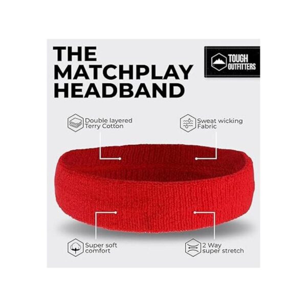 Diadema de sudor para hombres y mujeres bandas de tela de_3