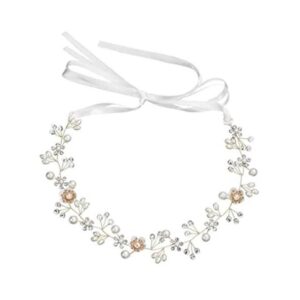 Novia Hair Vines Crystal Pearls Flower Wedding Hair_1