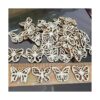 100pcs Mini Mariposa en Forma de Madera DIY Recorte