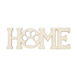 Home Paw Wood Sign Placa de madera en blanco para perro